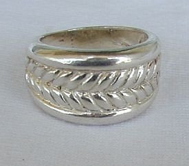 Rope silver ring