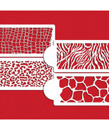 Animal Skin Zebra Giraffe Crocodile Zoo Jungle Cake Stencil 4 Piece Set - $28.00