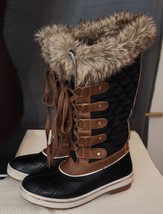 ALEADER Womens Brown Cold Weather Waterproof Calf Snow Boots Size US 6 - $26.95