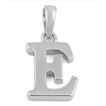 Block Letter Initial E Pendant Necklace Solid 925 Sterling Silver - £13.42 GBP