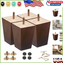 Classic 4-Inch Wooden Square Legs for Sofa, TV Stand, and Dresser – Easy... - $884.69 MXN