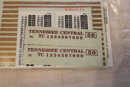 HO Scale Walthers, Tennessee Central, Locomotive Decal Set #94-750 Maroon - $15.00
