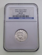 2007 P$25 Platinum Eagle Graded by NGC as MS-69 Early Releases - £350.56 GBP