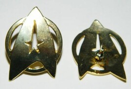 Star Trek: The Motion Picture Command Logo Gold Toned Post Earrings NEW UNUSED - £11.58 GBP