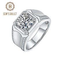 GEM&#39;S BALLET Luxury 925 Sterling Silver 1ct 2 ct  3ct D Color Moissanite Rings M - £128.73 GBP