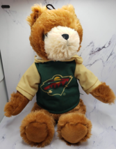 NHL / Good Stuff Minnesota Wild Plush Teddy Bear 12&quot; Brown Bear w/Wild Hoodie - £7.75 GBP