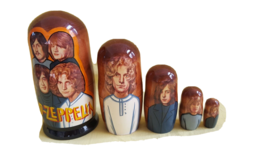 Led Zeppelin Nesting Doll/Russia/5-pc Set/ 7+&quot; Tall/Wood/NEW! FREE SHIP ... - £28.10 GBP