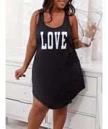 CHICME Woman&#39;s Black Round Neck Curved Hem Sleep Dress - LOVE - Size: 2X... - £7.64 GBP
