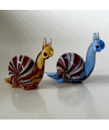 New Colors! Murano Glass Handcrafted Mini Lovely Snail Figurine Set, Gla... - £21.96 GBP