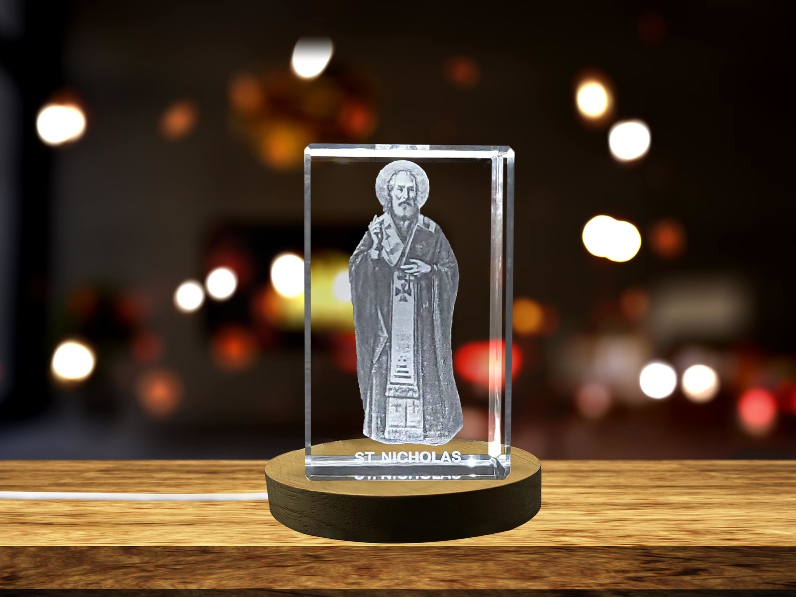 LED Base included | St. Nicholas| Patron Saint of Children Gift