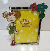 The Vixens Collection Metal Picture Frame 3x5 Girl Flowers  - £18.40 GBP