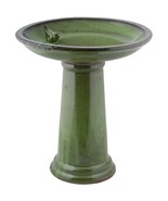 Green Ceramic Outdoor Garden Birdbath - 16-inch Diameter - $4,342.92 MXN