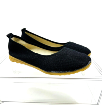 Threaded Republic Slip Ons Flat - Black Canvas , US 9 - £13.72 GBP