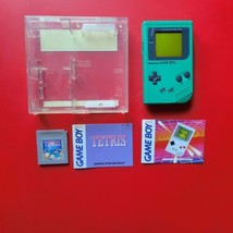 Game Boy Original System Play it Loud DMG-01 Green Clear Case Tetris Pixel Issue - $186.97