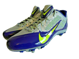 Nike Alpha Pro TD Low Football Cleats Purple Silver Green Men&#39;s Size 16 New - $34.80