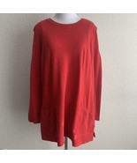J.Jill Womens Red Pullover Two Pockets Top Size Medium Tunic Valentines Day - $329.38 MXN