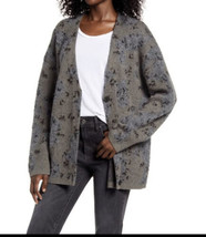 ALL SAINTS Camo Cardigan Sweater, Khaki Green/Charcoal Black, Medium (6/... - $139.32