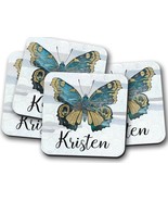 Personalized Butterfly Coasters, Butterfly Decor, Coworker Desk Gift, Cu... - £3.92 GBP