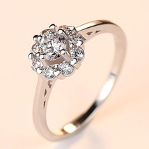 Exquisite S925 Sterling Silver Ring With 3A Zircon Boutique Flower Women&#39;s Ring  - £22.46 GBP