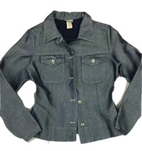 VTG Finesse USA Sheeny Blue denim jean jacket button front size Small - £14.86 GBP