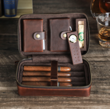 The Aficionado&#39;s Carry-On - Personalized Travel Humidor Case with Hygrom... - £156.58 GBP