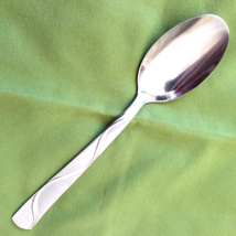 Cambridge Stainless Oval Soup Spoon Boa Frost Frosted w/Glossy Wavy Line 7 7/8&quot; - £4.66 GBP