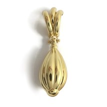 Textured Dangle Drop Necklace Pendant Charm 18K Yellow Gold, 2.19 Grams - £196.72 GBP