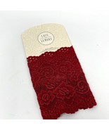 Lace &amp; Lemons Red Stretch Lace Boot Cuffs, Leg Warmers, Trim, Sock Toppe... - $119.63 MXN