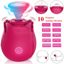 Sensitive Rose Suction Vibrator Electric Nipple Vagina Sucking Massager ... - £21.23 GBP