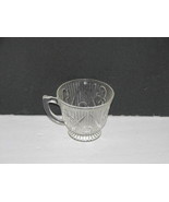 Vintage Clear Depression Glass Tea Cup Iris and Herringbone Pattern - £14.71 GBP