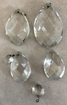 Set Lot Vintage Antique Glass Chandelier Crystals Replacements Teardrops Drops - £31.96 GBP