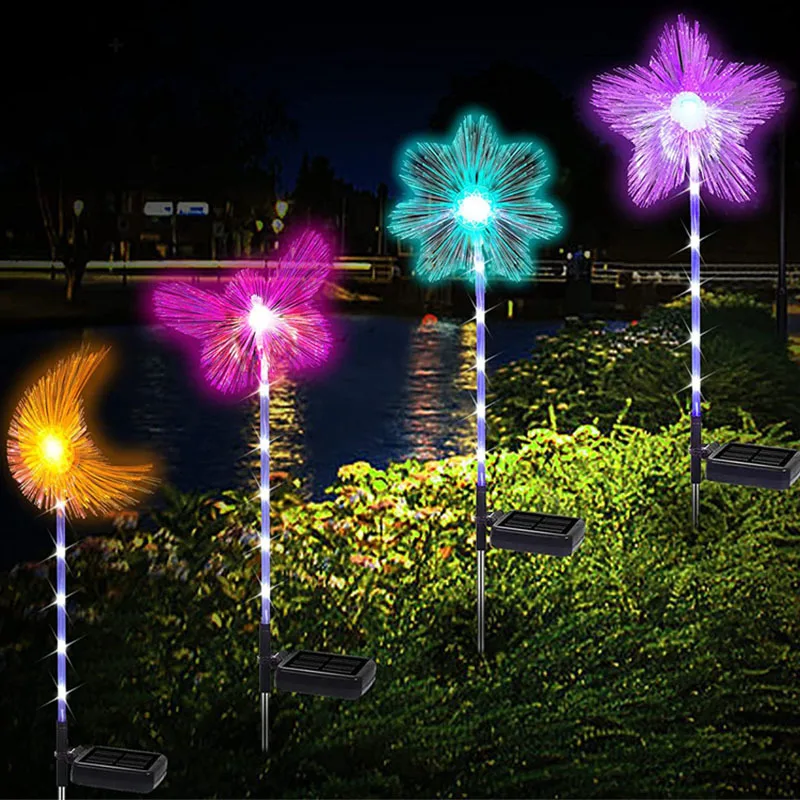 2Pcs LED Outdoor Solar Light Garden Waterproof Fairy  Optic Light Yard scape Dec - £181.03 GBP
