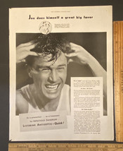 Vintage Print Ad Listerine Antiseptic Dandruff Man Washing Hair  1940s Ephemera - £9.39 GBP