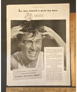 Vintage Print Ad Listerine Antiseptic Dandruff Man Washing Hair  1940s Ephemera - £9.39 GBP