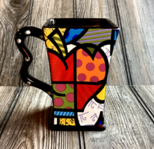 Romero Britto Pop Art Colorful Square Coffee Tea Mug NEW - $32.26