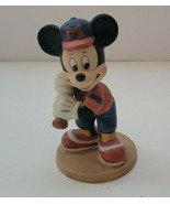 Disney Mickey Mouse Figurine Baseball Holding Bat Made in Sri Lanka 4&quot; V... - $27.42 CAD