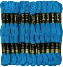 Anchor Threads Cross Stitch Stranded Cotton Thread Hand Embroidery Floss Blue - £9.97 GBP