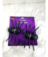 New Party Decorations 2 pack Black Spiders 6 x 4 in Fun Joke - £4.64 GBP