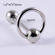 Punk Tongue Piercing Ring Letter Shape Stainless Steel Finger Pinball Tongue Rin - £9.26 GBP