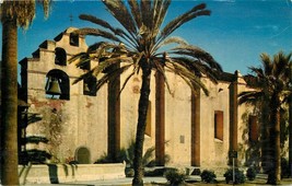 Chrome Postcard CA N167 Mission San Gabriel Bells Street View Palms Crocker - $3.47