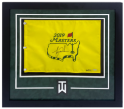 Tiger Woods Autographed 2019 The Masters Framed Official Pin Flag UDA LE... - £3,178.15 GBP