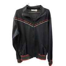 VTG 80s/90s Pacer Sportswear Black Track Jacket Red White Stripes Sz L - $54.45
