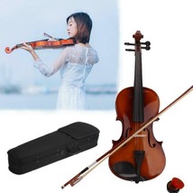 Hot Acoustic Violin 4/4 Full Size With Case And Bow Rosin Natural Color - £69.69 GBP