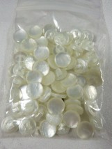 lot of 50 pc White Pearly color  Plastic Lucite Sewing Buttons - $16.83