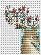 Deer Cross stitch Woodland easy pattern pdf - Deer Baby cross stitch fairy  - £3.76 GBP