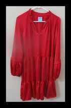 CeCe Women&#39;s Red Silky Dress Size M - $14.84