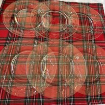 VTG Lot Of 6 Clear Etched Cut Glass Salad Plates 8” crystal elegant flower Fern - £33.77 GBP