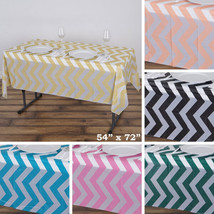 12 Pcs Rectangle 54X72&quot;&quot; Chevron Disposable Plastic Tablecloth Table Covers Sale - $64.84