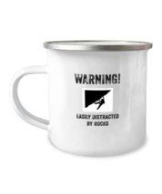 12 oz Camper Mug Party Funny Warning easily distracted by rocks  - £15.69 GBP