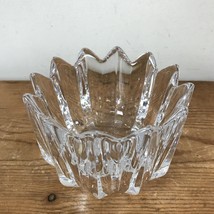 Vintage Hand Signed Lead Swedish Crystal Glass Pointed Candy Bowl Dish 4... - $39.99